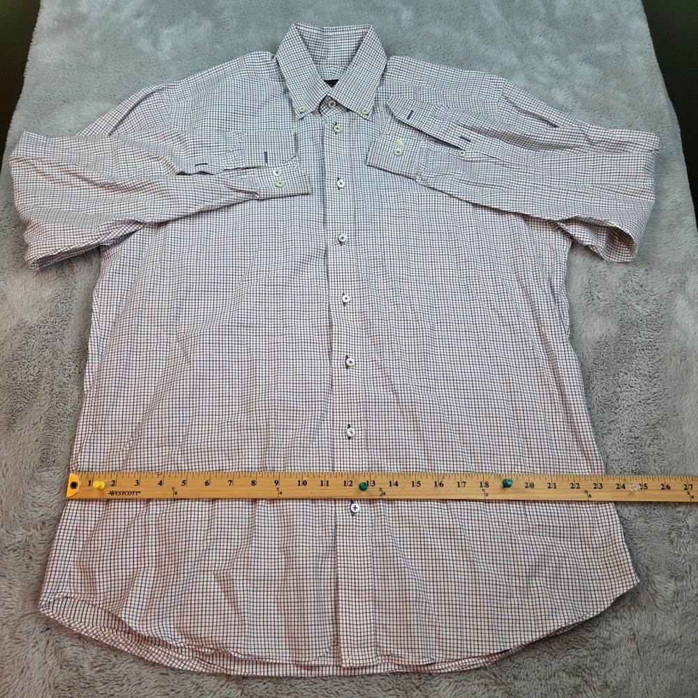 Robert Talbott Button Down Shirt Mens L Estate Tattersall Check Plaid Multi Clr